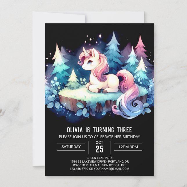 Little Minimalist Horse Birthday Invitation (Front)
