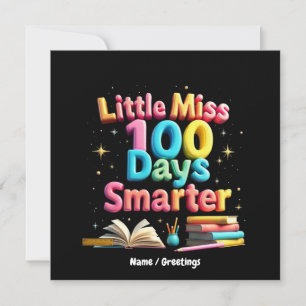 Little Miss 100 Days Smarter Celebrate 100 Days Invitation