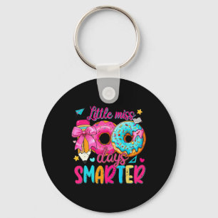 Little Miss 100 Days Smarter Donut Bow 100th Day O Keychain