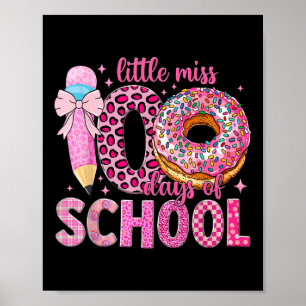 Little Miss 100 Days Smarter Girls Doughnut 100th  Poster