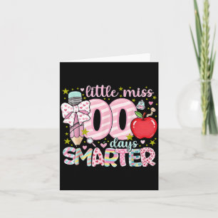 Little Miss 100 Days Smarter Kids Girls 100th Day  Card