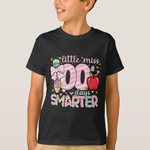 Little Miss 100 Days Smarter Kids Girls 100th Day  T-Shirt
