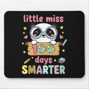 Little Miss 100 Days Smarter Panda Kawaii Pastel  Mouse Pad