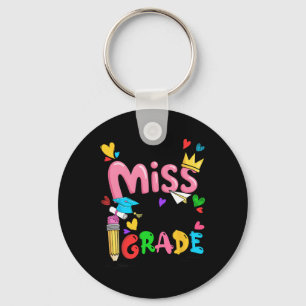 Little Miss 1st First Grade Cute Back To School Keychain