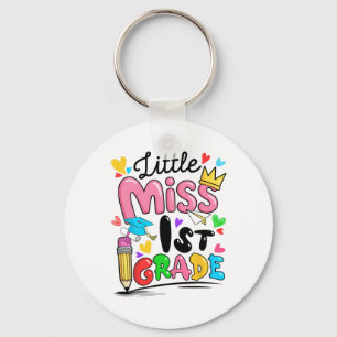 Little Miss 1st First Grade Cute Ck To School Keychain