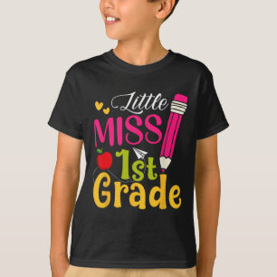 Little Miss 1st Grade Cute Ck To School Hello Firs T-Shirt