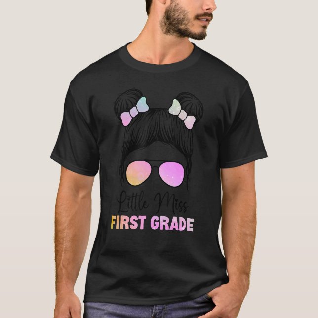 Little Miss 1st Grade First Grade Girls Back To Sc T-Shirt (Front)