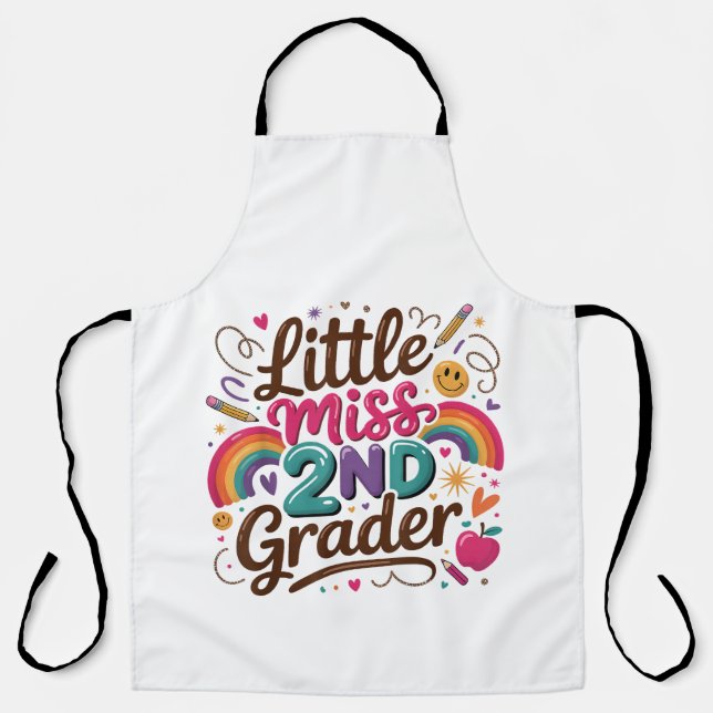 Little Miss 2nd Grade First Day of Second Grade Apron (Front)