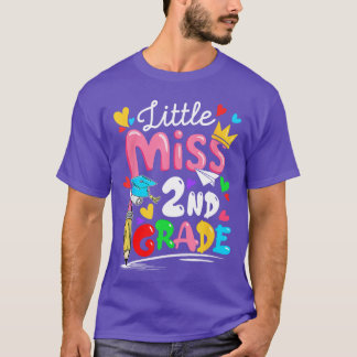 Little Miss 2nd Grade First Day of Second Grade Cu T-Shirt
