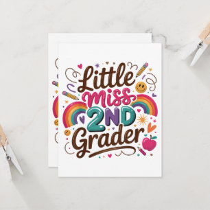Little Miss 2nd Grade First Day of Second Grade Invitation