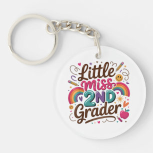 Little Miss 2nd Grade First Day of Second Grade Keychain