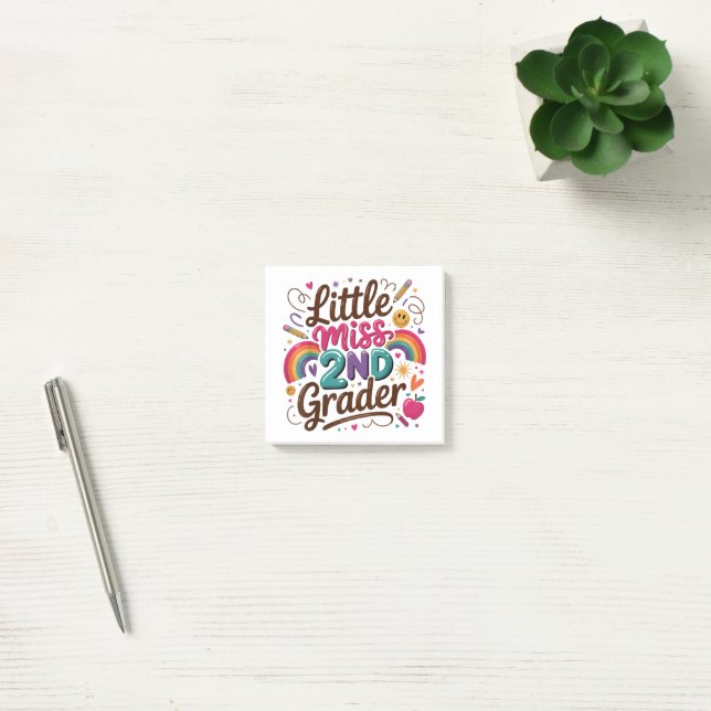 Little Miss 2nd Grade First Day of Second Grade Post-it Notes (Office)