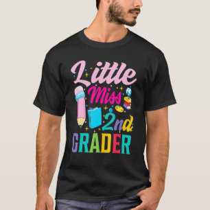 Little Miss 2nd Grade Grader Girls 1st Day Back To T-Shirt