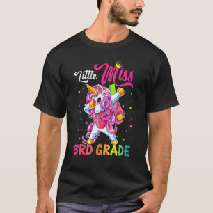 Little Miss 3rd Grade Dabbing Unicorn Back To Scho T-Shirt