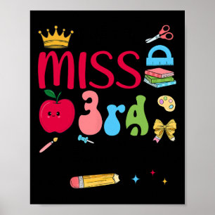 Little Miss 3rd Grader Third Day Of School Third G Poster