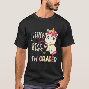 Little Miss 4Th Grader Unicorn S Girls Kids First T-Shirt