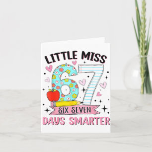 Little Miss 67 Days Smarter Coquette Bow 67th Day Card