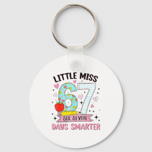 Little Miss 67 Days Smarter Coquette Bow 67th Day Keychain