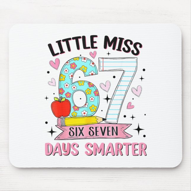 Little Miss 67 Days Smarter Coquette Bow 67th Day  Mouse Pad (Front)