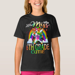 Little Miss 6th Grade Cutie Unicorn Rainbow  T-Shirt