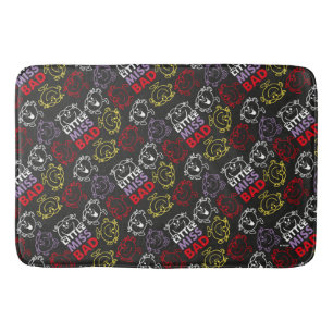 Little Miss Bad Black, Red & Yellow Pattern Bath Mat