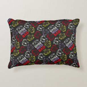 Little Miss Bad   Black, Red & Yellow Pattern Decorative Pillow