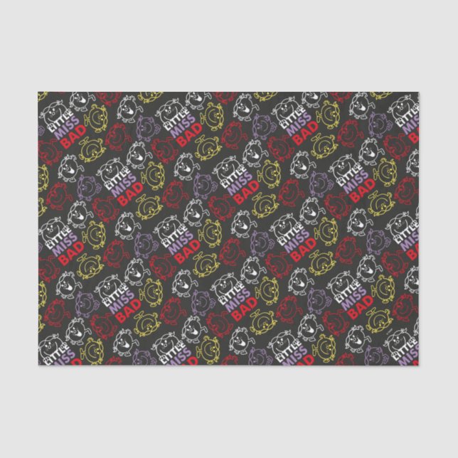 Little Miss Bad | Black, Red & Yellow Pattern Tissue Paper (Front)