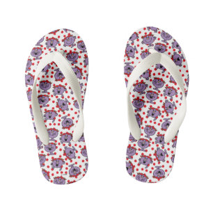 Little Miss Bad   Red Polka Dot Pattern Kid's Flip Flops
