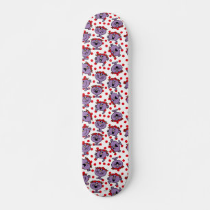 Little Miss Bad   Red Polka Dot Pattern Skateboard
