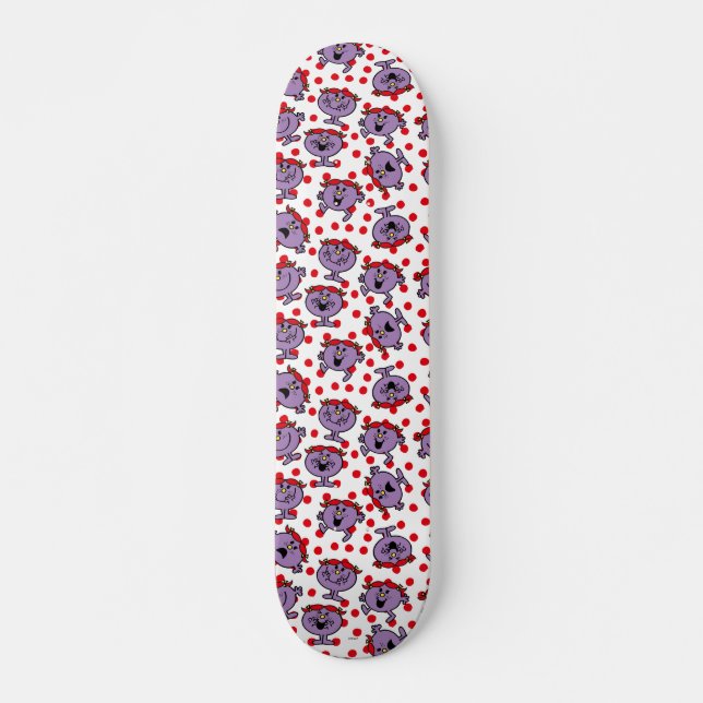Little Miss Bad | Red Polka Dot Pattern Skateboard (Front)