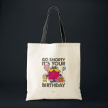 Little Miss Birthday | Go Shorty Version 11 Tote Bag<br><div class="desc">A birthday celebration is one of the most fun parties to attend. It seems Little Miss Birthday agrees! Surrounded by balloons, presents, and a lovely pink-frosted cake, Little Miss Birthday is in heaven. Help this Little Miss character celebrate as often as possible by having this design printed on one of...</div>