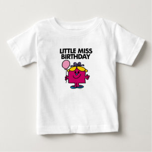 Little Miss Birthday With Pink Balloon Baby T-Shirt