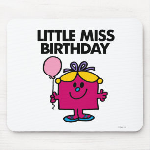 Little Miss Birthday With Pink Balloon Mouse Pad