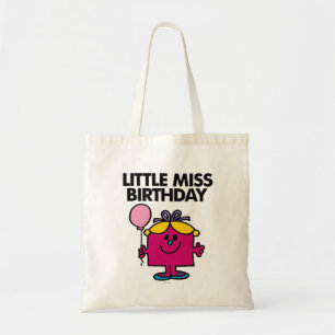 Little Miss Birthday With Pink Balloon Tote Bag