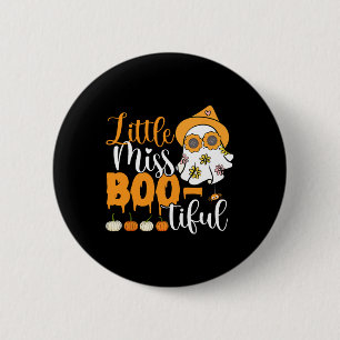 Little Miss Boo-tiful Cute Boo Ghost Halloween Tod 2 Inch Round Button