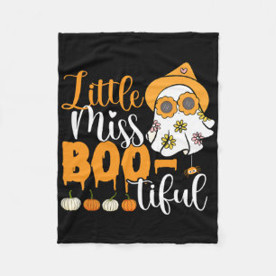 Little Miss Boo-tiful Cute Boo Ghost Halloween Tod Fleece Blanket