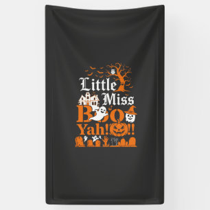 Little Miss Boo Yah Halloween Ghost Pumpkin Bats Banner
