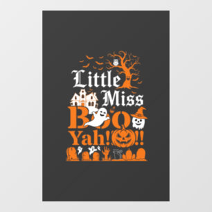 Little Miss Boo Yah Halloween Ghost Pumpkin Bats Window Cling