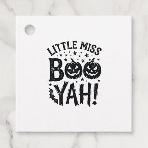 Little Miss Boo Yah Vintage Halloween Shirt Design Favour Tags