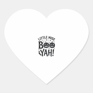Little Miss Boo Yah Vintage Halloween Shirt Design Heart Sticker
