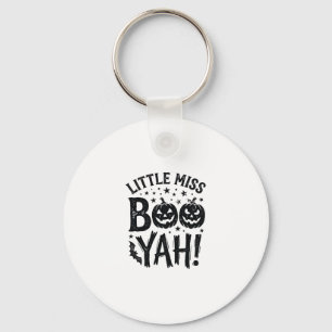 Little Miss Boo Yah Vintage Halloween Shirt Design Keychain