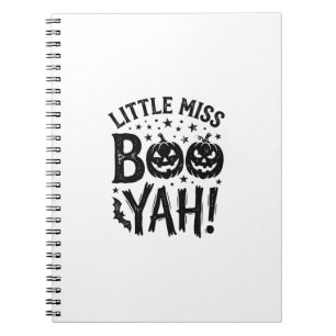 Little Miss Boo Yah Vintage Halloween Shirt Design Notebook