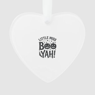 Little Miss Boo Yah Vintage Halloween Shirt Design Ornament