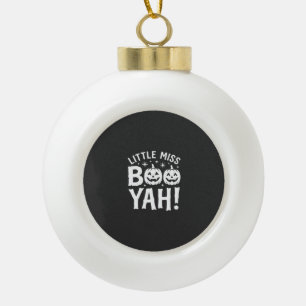 Little Miss Booyah Halloween Pumpkin Design_1 Ceramic Ball Christmas Ornament