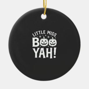 Little Miss Booyah Halloween Pumpkin Design_1 Ceramic Ornament