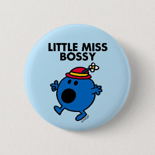Little Miss Bossy Black Lettering 2 Inch Round Button