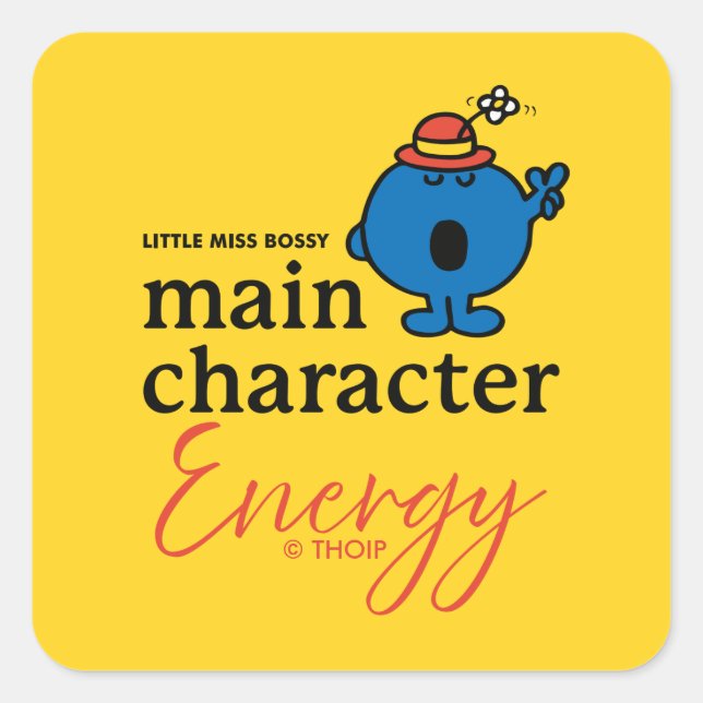 Little Miss Bossy Main Character Energy Square Sticker (Front)