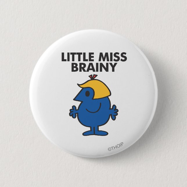 Little Miss Brainy Standing Still 2 Inch Round Button (Front)