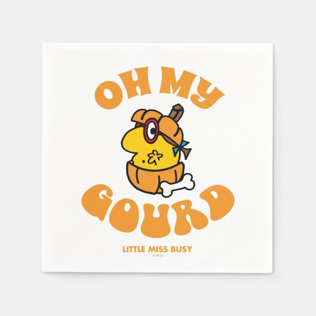 Little Miss Busy Oh My Gourd Halloween Napkin (Front)