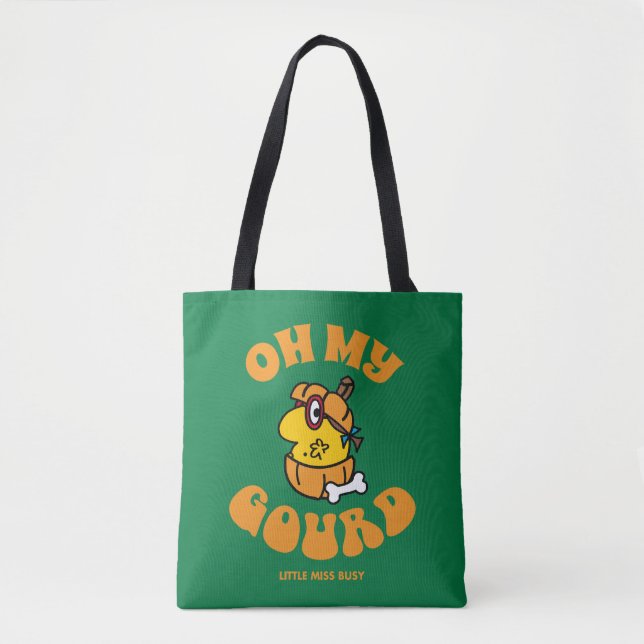 Little Miss Busy Oh My Gourd Halloween Tote Bag (Front)